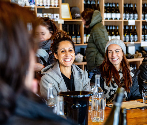 Fun and relaxed wine tasting at Bangor Vineyard Shed, Tasmania