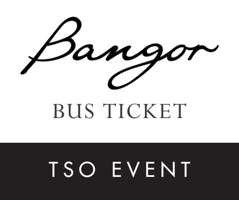 Bus ticket for a TSO event at Bangor Vineyard Shed