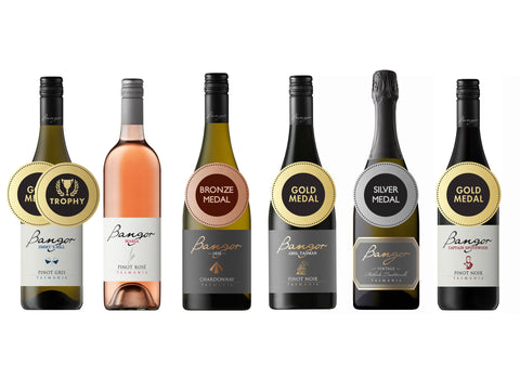 Bangor mix 6 pack of award winning Tasmanian white and red wine.