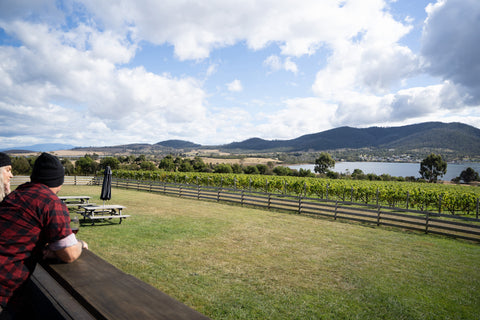 Stunning views from Bangor Vineyard Shed, Tasmania.