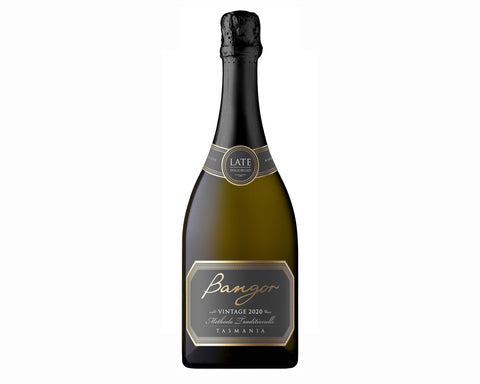 Bottle of Bangor Tasmanian Vintage Sparkling wine.