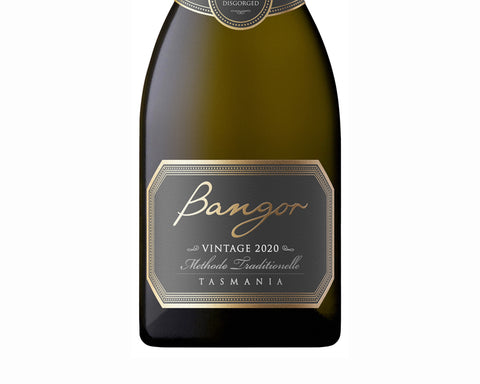 Bottle of Bangor Tasmanian Vintage Sparkling wine.