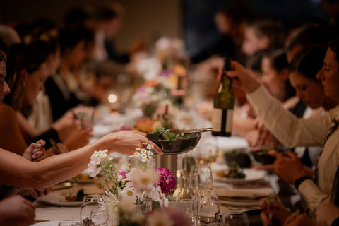 Bangor classic long table feast wedding reception, Tasmania