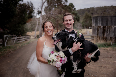 Wedding couple at Bangor Vineyard
